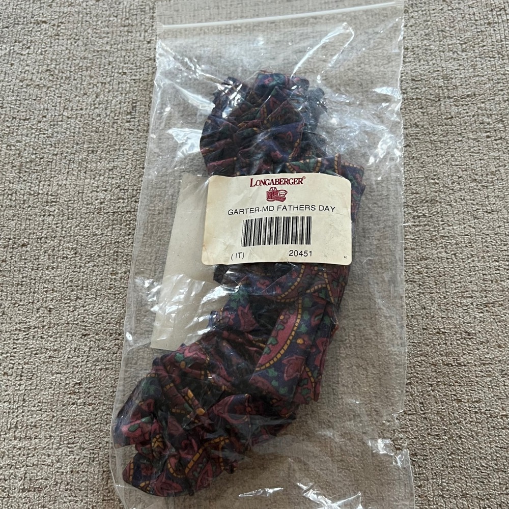 Longaberger Basket Garter Medium Fathers Day Paisley Fabric Accessory 20451 NIP